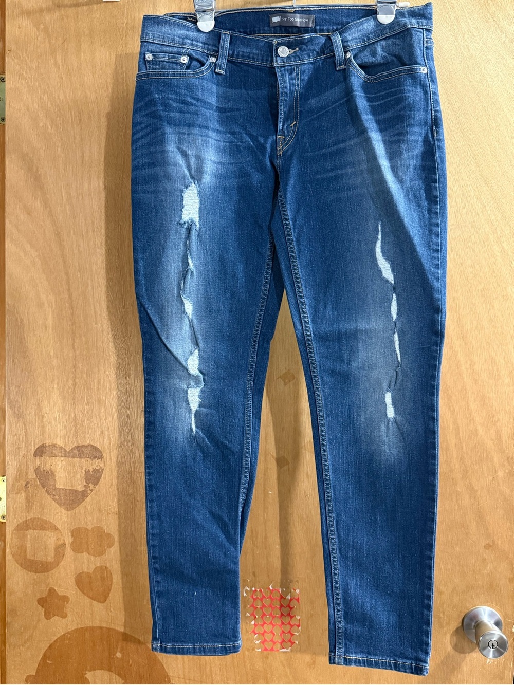 Levi's Dark Blue Distressed Skinny Jeans